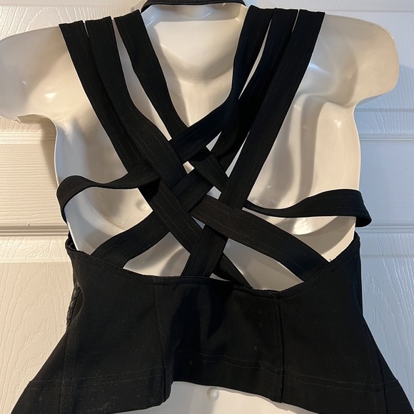 Leather top black with open back size 6 - Picture 6 of 8